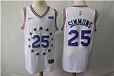 76ers 25 Ben Simmons White 2018 19 Earned Edition Nike Swingman Jersey,baseball caps,new era cap wholesale,wholesale hats